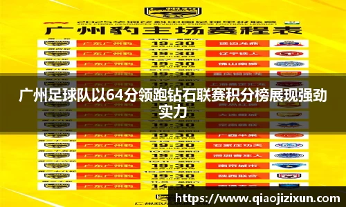广州足球队以64分领跑钻石联赛积分榜展现强劲实力